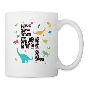 EMIL - Beautiful boy name with dinosaur - Mug - white - Right