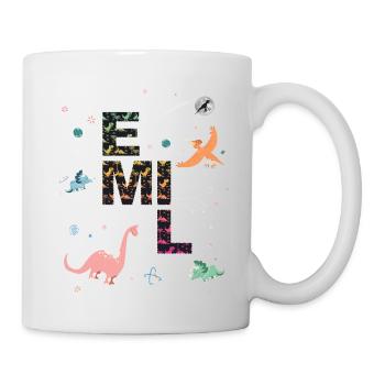 EMIL - Beautiful boy name with dinosaur - Mug - white - Right