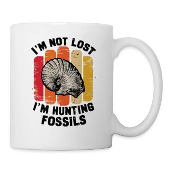 Je ne suis pas perdu Je chasse des fossiles Étudiant en géologie - Mug blanc - blanc - Droite