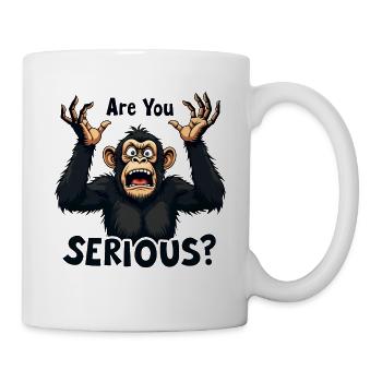 T’es sérieux? Drôle de singe singe humoristique - Mug blanc - blanc - Droite