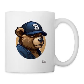 Sporty sport bear with baseball cap - Mug - white - Right