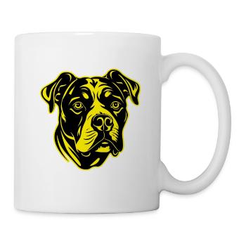 Portrait de chien Staffordshire Bull Terrier - Mug blanc - blanc - Droite
