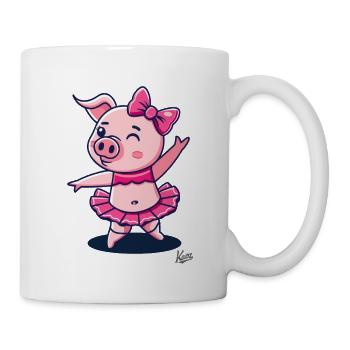 Mignon cochon cochon en ballerine - Mug blanc - blanc - Droite