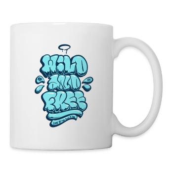 Wild and free Asik Graffiti Throwup Simple Style - Mug - white - Right