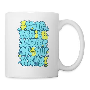Graffiti Alphabet throwup throw up - Mug - white - Right