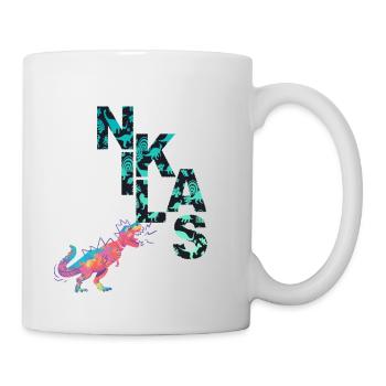 NIKLAS - Schöner Jungen Name mit Dinosaurier - Tasse - Weiß - Rechts