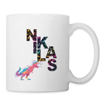 NIKLAS - Schöner Jungen Name mit Dinosaurier - Tasse - Weiß - Rechts