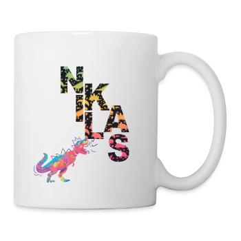 NIKLAS - Schöner Jungen Name mit Dinosaurier - Tasse - Weiß - Rechts