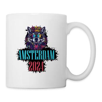 Amsterdam 2024 Vacation Wolf - Mug - white - Right
