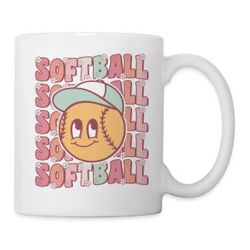 Groovy Softball Lover Player Cute Softball Girl - Mug - white - Right