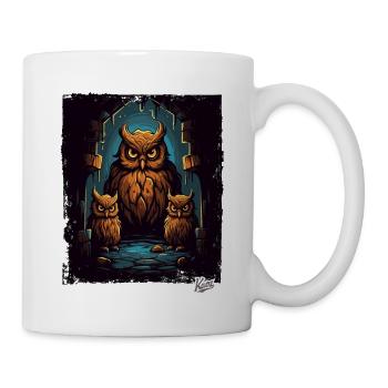 Three owls in the dungeon - Mug - white - Right