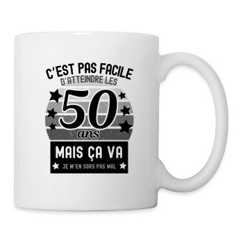Cadeau anniversaire Humour Homme 50 ans - Mug blanc - blanc - Droite
