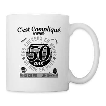 Cadeau anniversaire Humour Homme 50 ans - Mug blanc - blanc - Droite