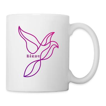 Elegance in Flight: Abstract Avian Art Birdy - Tasse - Weiß - Rechts