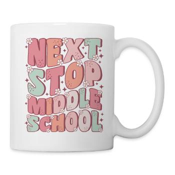 Next Stop Middle School Groovy Last Day of School - Mug - white - Right