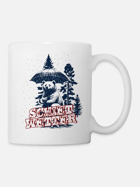 Schietwetter Bär - Tasse - Weiß