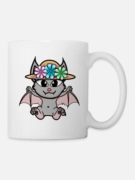 Halloween Fledermaus Fledermäuse Kinder Kind - Tasse - Weiß