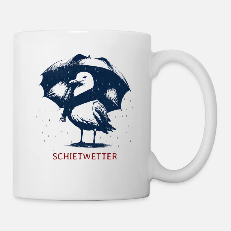 Schietwetter Möwe - Tasse - Weiß