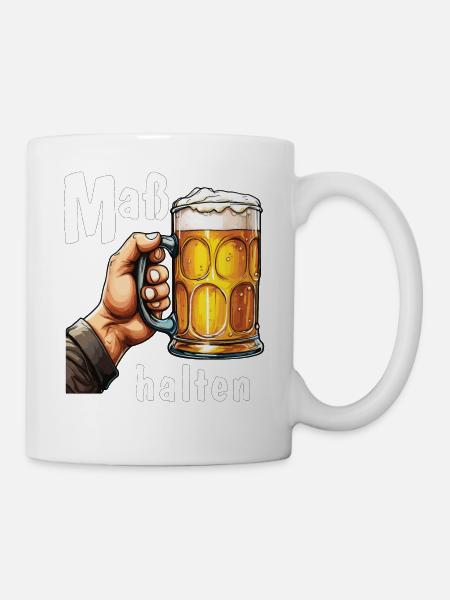 BIERKRUG Maß halten - Tasse - Weiß