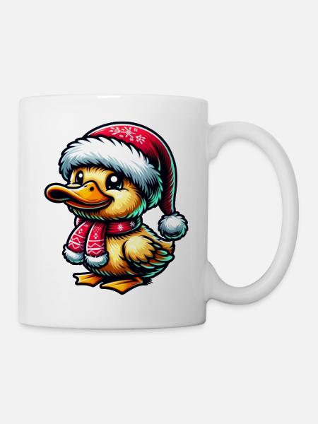 Süße Ente Weihnachten - Tasse - Weiß
