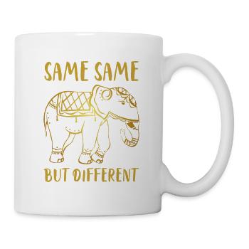 Goldener Elefant "Same Same but different" - Tasse - Weiß - Rechts