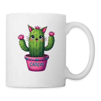 Catcus Katze und Kaktus mexikanischer Kaktus - Tasse - Weiß - Rechts