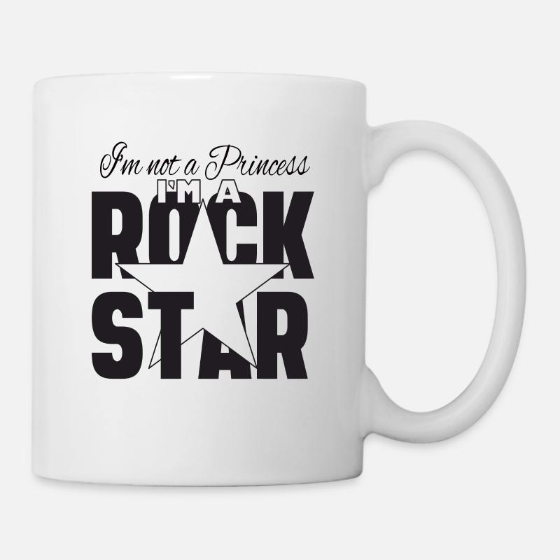 Ich bin keine Prinzessin Ich bin ein Rock Star - Tasse - Weiß