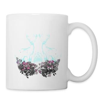 Deer Deer Wild Flowers Nature Forest Animals Roebuck - Mug - white - Right