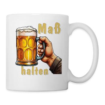 BIERKRUG Maß halten - Tasse - Weiß - Rechts