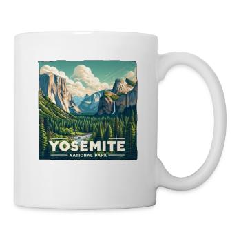 Parc national de Yosemite, Montagnes, Forêt, Nature États-Unis - Mug blanc - blanc - Droite