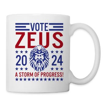 Vote For Zeus 2024 Funny Greek Mythology - Mug - white - Right