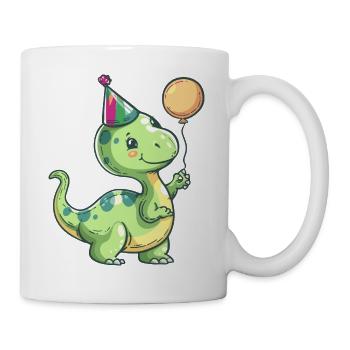 Dinosaur brontosaurus birthday baby - Mug - white - Right