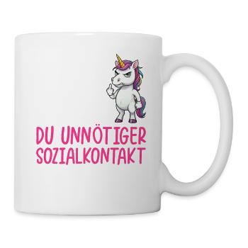 Écarte-toi de mon chemin, contact social inutile - Mug blanc - blanc - Droite