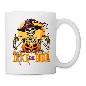Drôle drôle Bitcoin squelette Halloween - Mug blanc - blanc - Droite