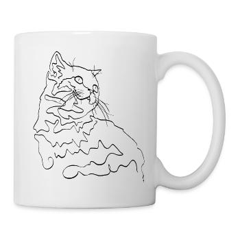 Cats Drawing Line Art - Mug - white - Right