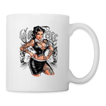 Kellnern Tätowierte Kellnerin für einen Kellnerin - Tasse - Weiß - Rechts