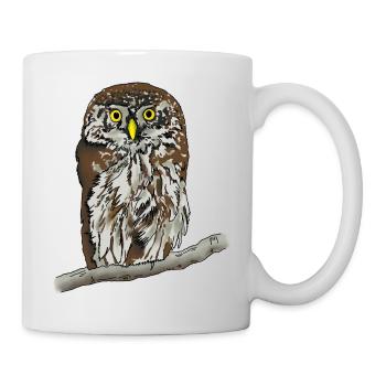 Chouette chevêche pygmée - Mug blanc - blanc - Droite