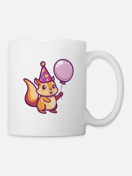 Eichhörnchen Geburtstag Baby - Tasse - Weiß