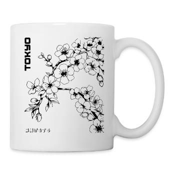 TOKYO Blumen Shirt - Tasse - Weiß - Rechts