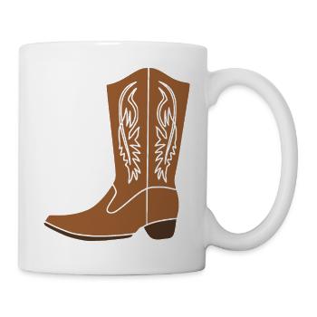 Cowboystiefel - Tasse - Weiß - Rechts