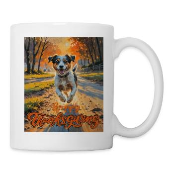 Autumn Bliss Thanksgiving Hund Autumn Bliss - Tasse - Weiß - Rechts