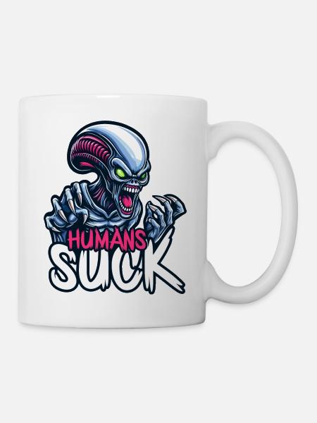 Menschen saugen - Tasse - Weiß