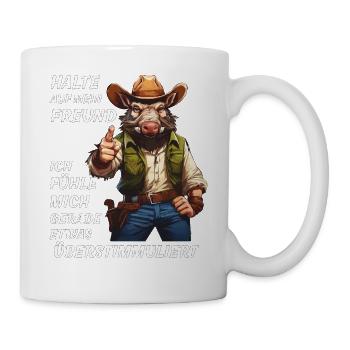 HALTE AUF MEIN FREUND ÜBERSTIMMULIERT - Tasse - Weiß - Rechts