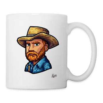 Van Funny Gogh: Pixel Painter Vincent with Hat - Mug - white - Right