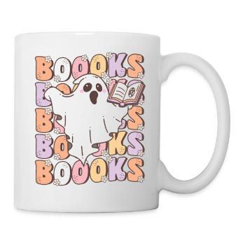 Groovy Halloween Ghost Reading Books - Mug - white - Right