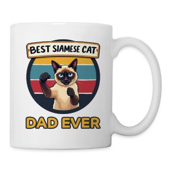 Siamkatze Spruch Siamkatze Papa Siamkatze Geschenk - Tasse - Weiß - Rechts