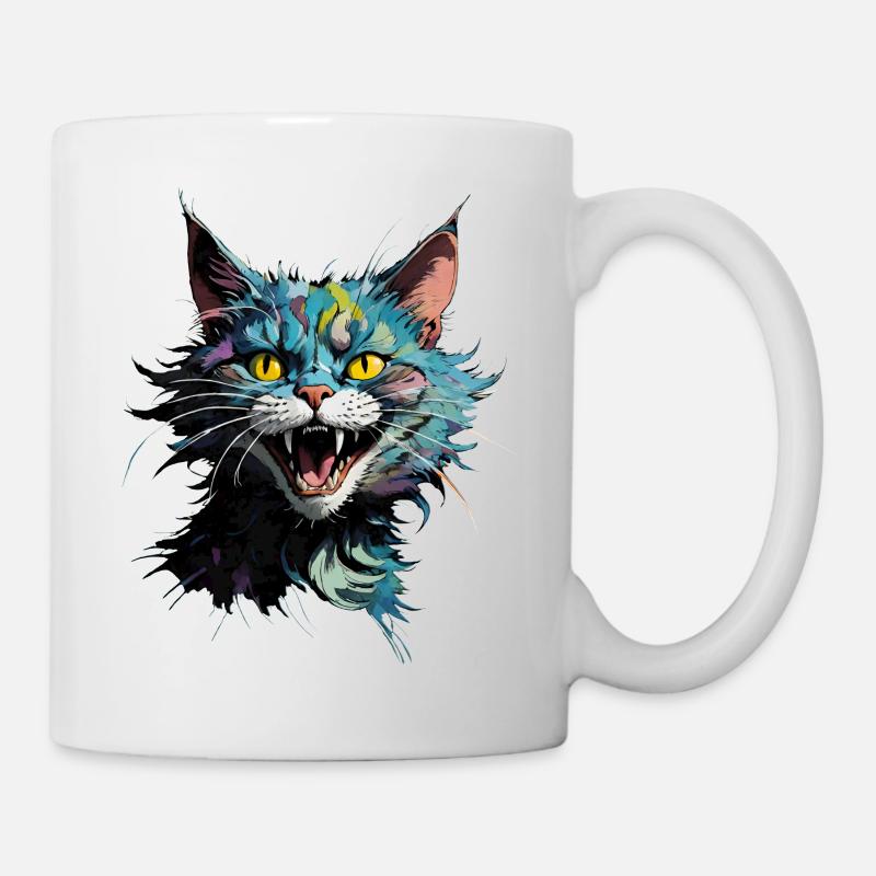 crazy cat - Tasse - Weiß