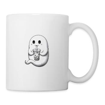 Geist trinkt Bubble Tea - Tasse - Weiß - Rechts
