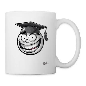 Chapeau de graduation drôle : Visage de génie - Mug blanc - blanc - Droite