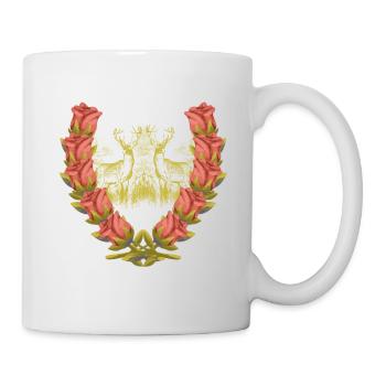 Deer Antlers Red Deer Roses Deer Deer Roebuck - Mug - white - Right